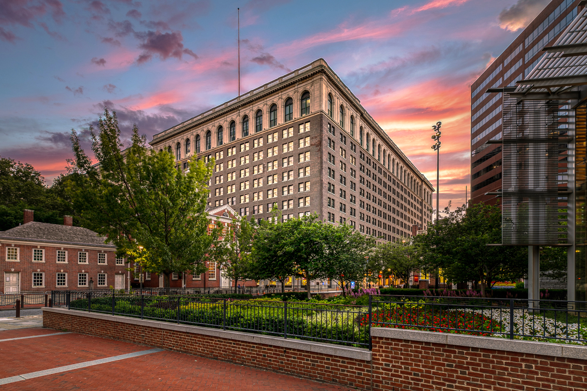 Ledger Building at night